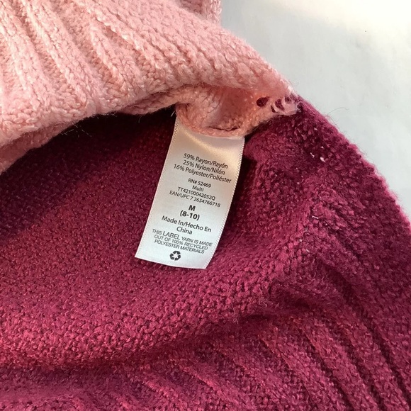 Time and Tru Women's Color Blocked Pink Mock Neck Sweater Size M - Picture 9 of 13